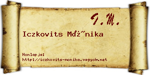 Iczkovits Mónika névjegykártya